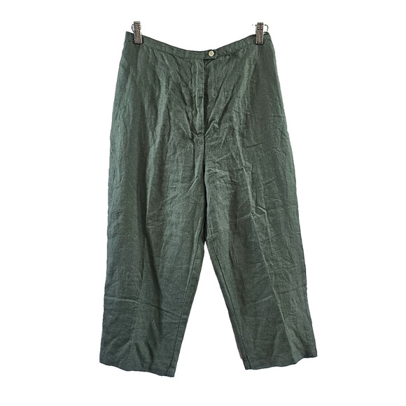 Outfit JPR Pants - Outfit JPR 100% Linen Sage Green Capri's Size Petite Medium Lagenlook Summer